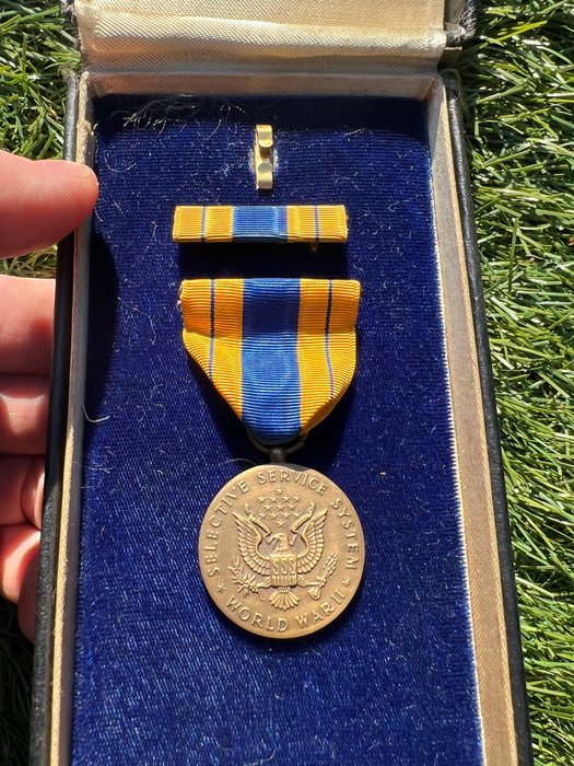 Förenta staterna - Medalje - US WW2 Selective Service Medal in original box - Military Draft Achievements - 1945