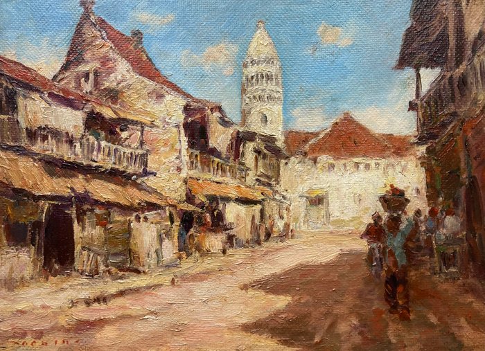 Gerard Pieter Adolfs (1897-1968) - Straatje in Surabaya