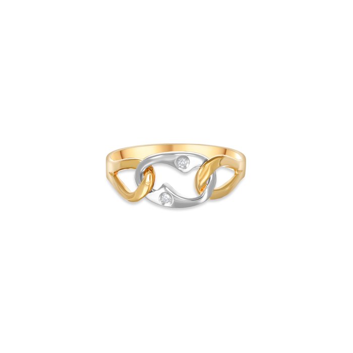 Ingen mindstepris - Ring - 18 kraat Gulguld, Hvidguld -  0.03ct. tw. Diamant (Natur)