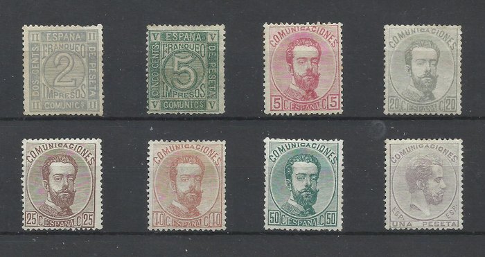 Spanien 1872/1872 - Amadeo I - Edifil 2023 -- 116/117, 118, 123, 124/26, y 127