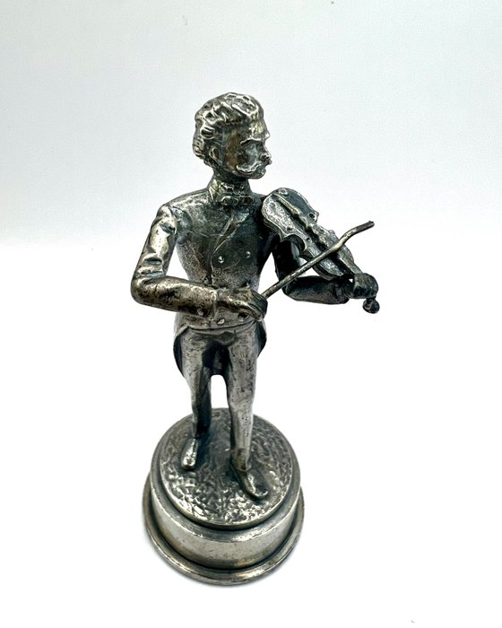 Miniature figurine - Violist op voet (groot model) - .925 sølv