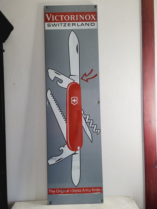 XXL Reclamebord, Victorinox, Zwitsers Zakmes, 1970 - Reklameplakat - Metal