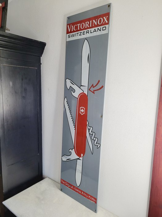 XXL Reclamebord, Victorinox, Zwitsers Zakmes, 1970 - Reklameplakat - Metal