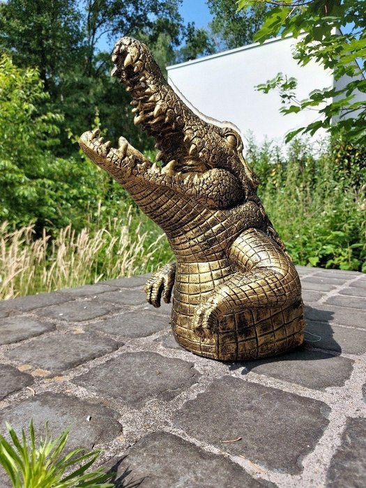 Statue, crocodile head - 44 cm - polyresin