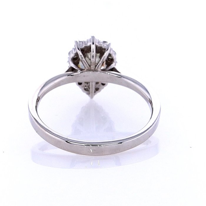 Ring - 14 karat Hvidguld -  0.80ct. tw. Diamant (Naturfarvet) - Diamant