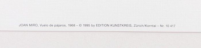 Joan Miró (after) - Edition Kunstkreis - Vuelo de pájaros / Vogelperspektive (1968) - 1990‹erne