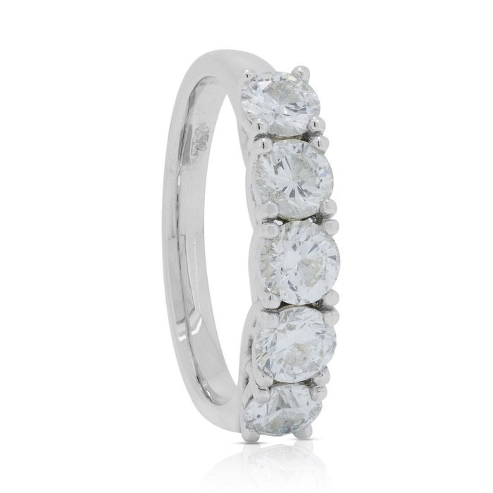 Ring - 18 kraat Hvidguld -  1.01ct. tw. Diamant (Natur)