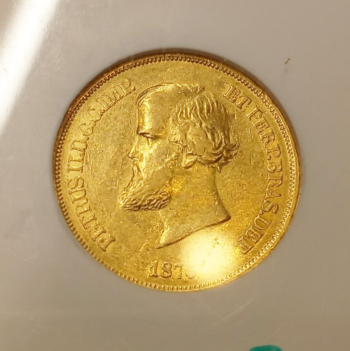 Brasilien Pedro II 1831-1889 10000 Reis Gold 1876