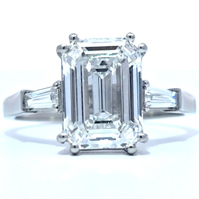 Ingen mindstepris - Ring Platin -  3.28ct. tw. Diamant (Laboratoriedyrket) - Diamant - E, VS1