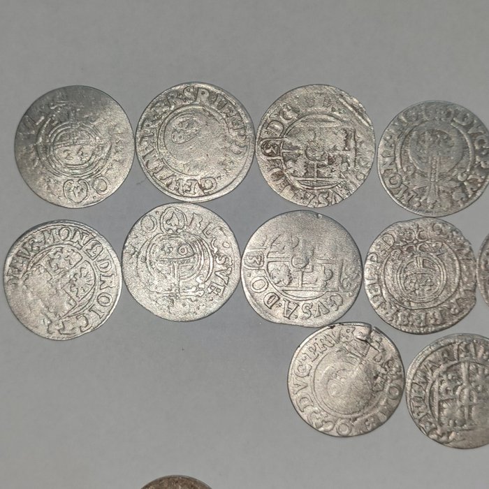 Polen. A Stunning Collection of 103x Old Polish Silver Coins ca. 1600's