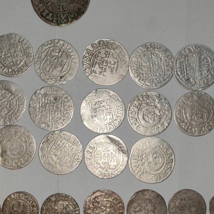 Polen. A Stunning Collection of 103x Old Polish Silver Coins ca. 1600's