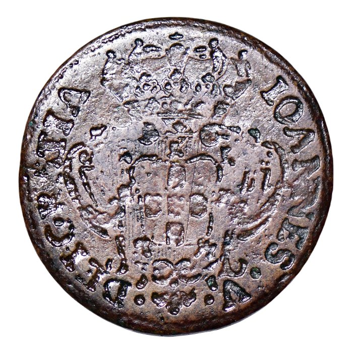 Portugal. D. João V (1706-1750). X Reis 1744 - Erro de Cunhagem - Reverso Incuso