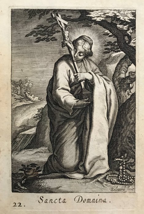 Boetius Adams Bolswert (1585-1633) - Sancta Domnina, dal Sacra Eremus Ascetriarum - rara