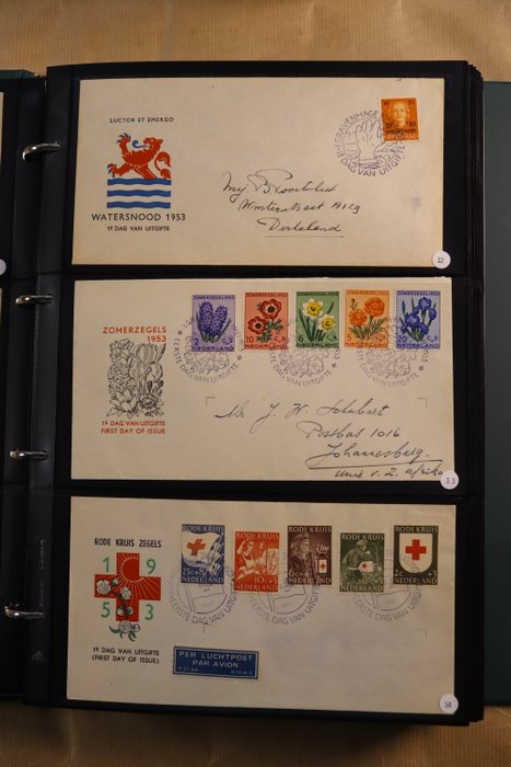 Holland 1950 - Komplet samling af FDC'er i 3 Leuchtturm PSIII albums - NVPH E7-399