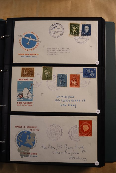 Holland 1950 - Komplet samling af FDC'er i 3 Leuchtturm PSIII albums - NVPH E7-399