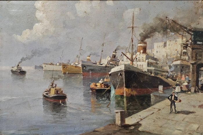 Nicolas De Corsi (1882 - 1956) - Scorcio portuale