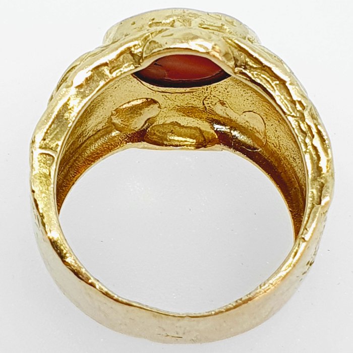 Ring - 18 kraat Gulguld -  3.00ct. tw. Koral