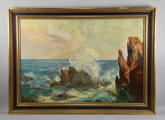 Adalbert Wex (1867-1932) - Coastal Waves  - (no-reserve)