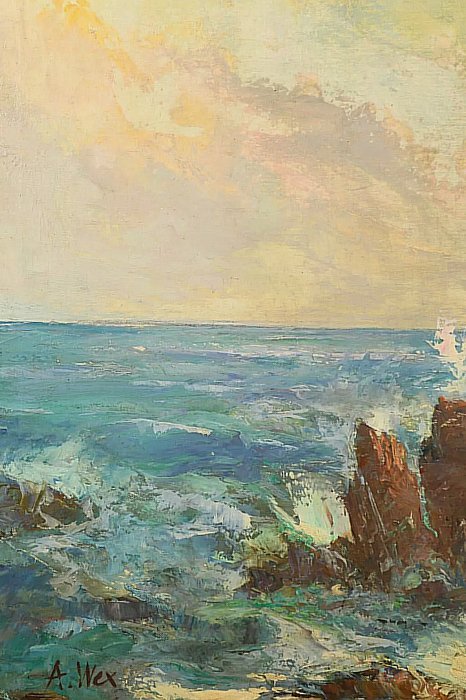 Adalbert Wex (1867-1932) - Coastal Waves  - (no-reserve)