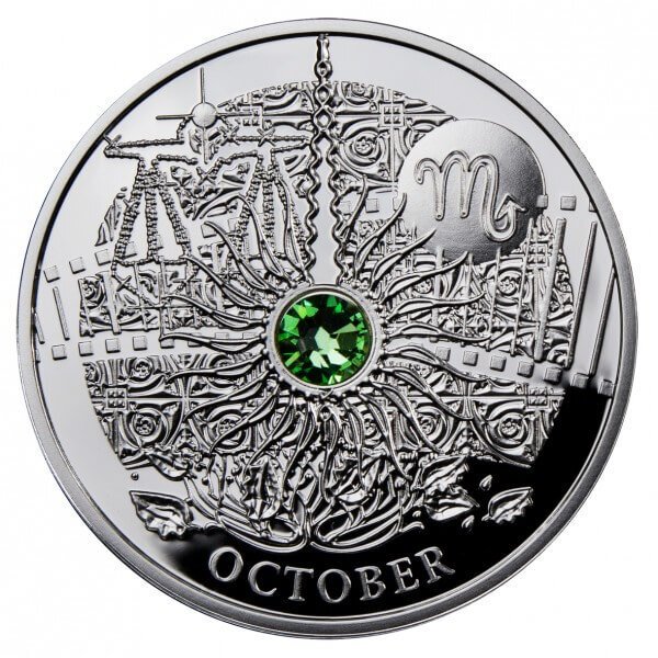 Niue. 1 Dollar 2013 OCTOBER The Magic Stones of Happiness Proof silver Coin 10 g (.925)  (Ingen mindstepris)