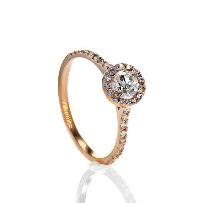 Ring - 14 karat Rosaguld -  0.55ct. tw. Diamant (Natur)  - Diamant