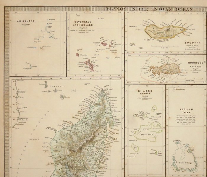 Asien - Madagaskar, Seychellerne, Maldiverne, Mauritius, Andamanøerne, Socotra; S.D.U.K. - Island in the Indian Ocean - 1839