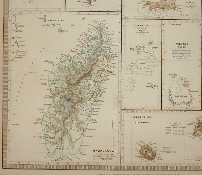 Asien - Madagaskar, Seychellerne, Maldiverne, Mauritius, Andamanøerne, Socotra; S.D.U.K. - Island in the Indian Ocean - 1839