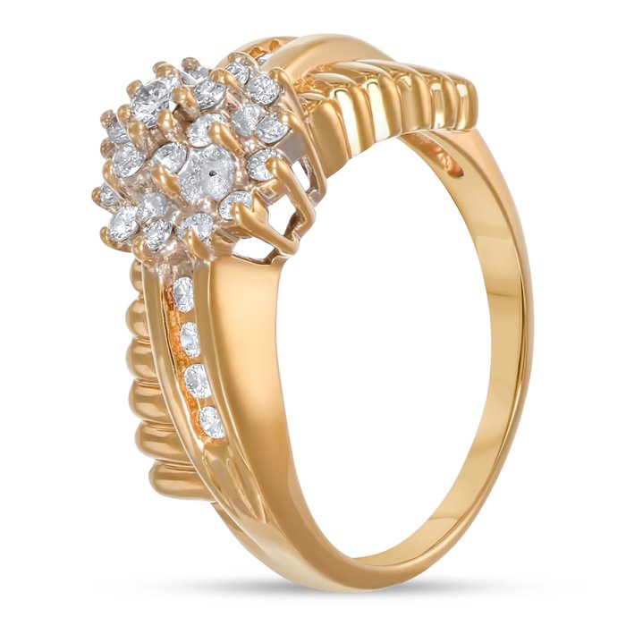 Ring - 14 karat Gulguld, Hvidguld -  0.41ct. tw. Diamant (Natur)