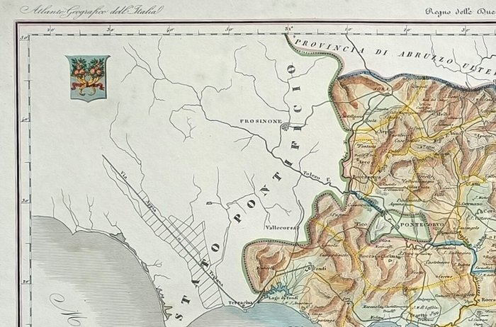 Italien - Campania / Caserta / Napoli / Avellino; Zuccagni Orlandini - Provincia di Terra di Lavoro - 1821-1850