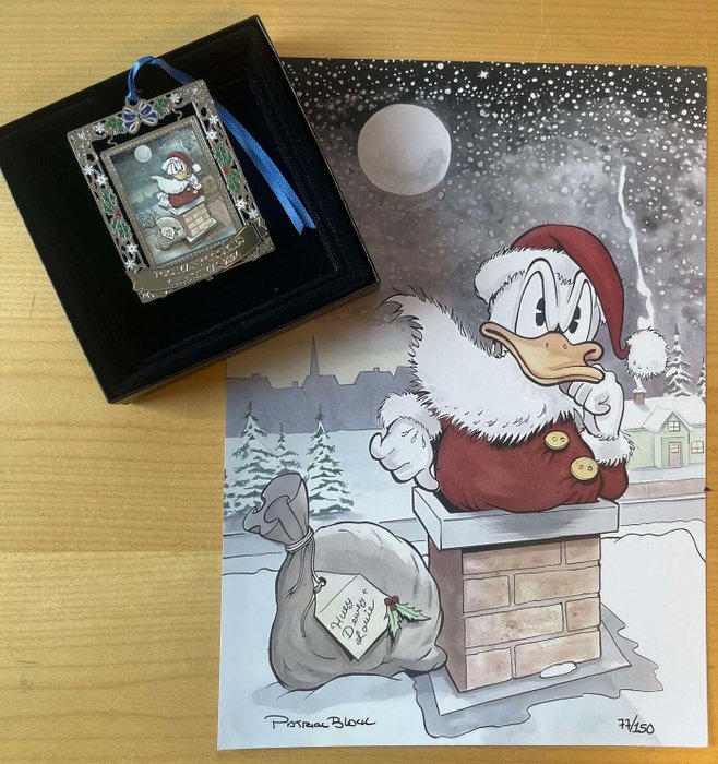 Limited-edition Disney ornament and print - 2 Too Many Cookies sølvpynt + signeret juleprint - Gallery Disneyana+ - 2024