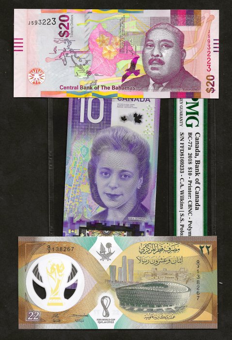 Verden. - 3 banknotes - various dates  (Ingen mindstepris)