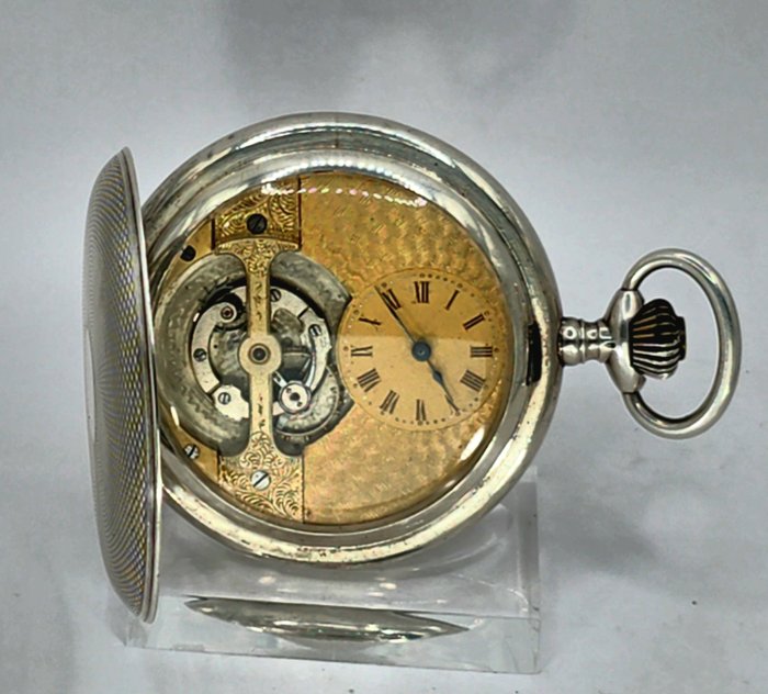 Courvoisier Freres  - Silber Savonette Taschenuhr - MOBILIS - seltens "Volks"Tourbillon - Schweiz omkring 1906