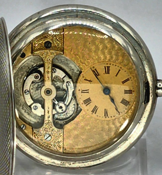 Courvoisier Freres  - Silber Savonette Taschenuhr - MOBILIS - seltens "Volks"Tourbillon - Schweiz omkring 1906