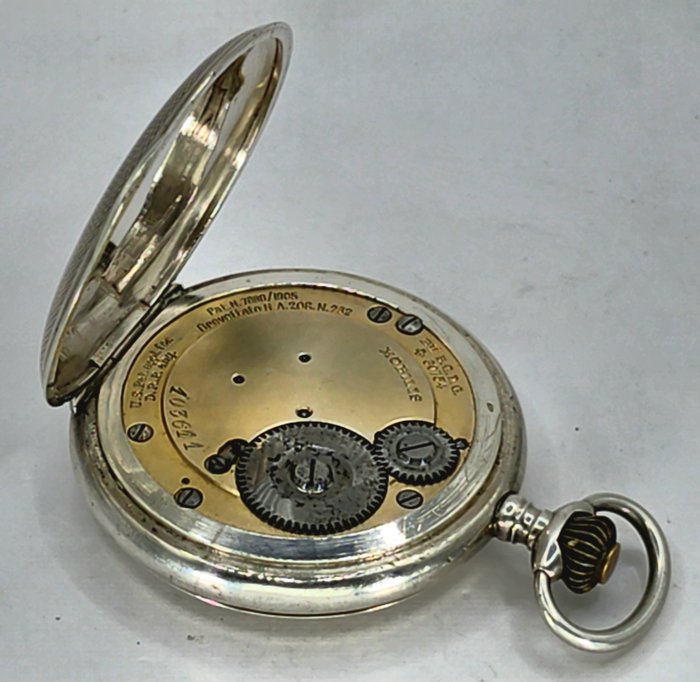 Courvoisier Freres  - Silber Savonette Taschenuhr - MOBILIS - seltens "Volks"Tourbillon - Schweiz omkring 1906