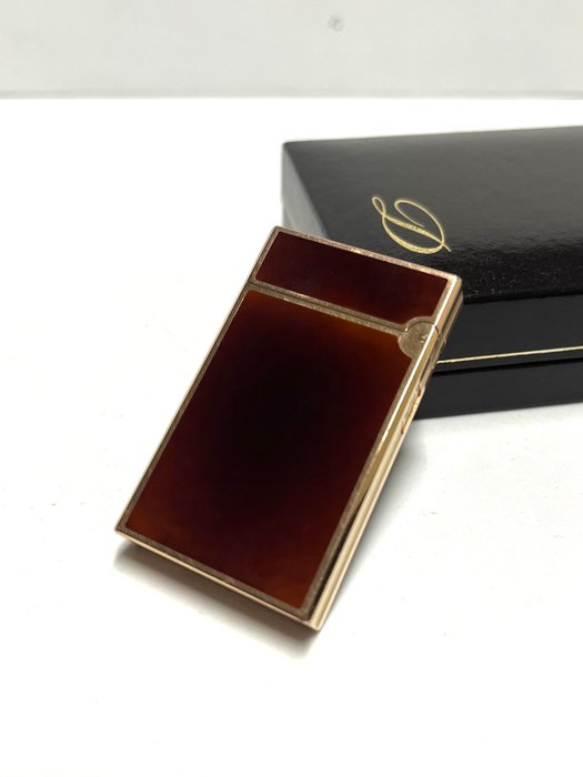 S.T. Dupont - Line D - Brown lacquer and rose gold - Lighter - Forgyldt, Lak