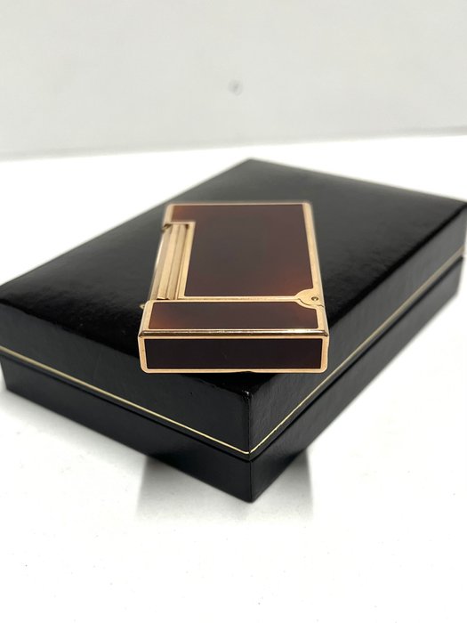 S.T. Dupont - Line D - Brown lacquer and rose gold - Lighter - Forgyldt, Lak