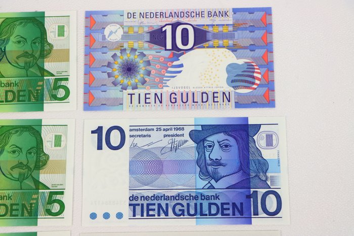 Holland. - 6 x 5 en 2 x 10 Gulden - various dates  (Ingen mindstepris)