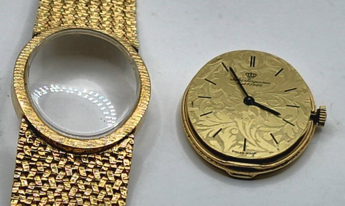 Jules Jürgensen - 14Kt Schmuckuhr - 14 K Goldband - Prunkziffernblatt - Kal. ETA 2512 - Unisex - Schweiz omkring 1970