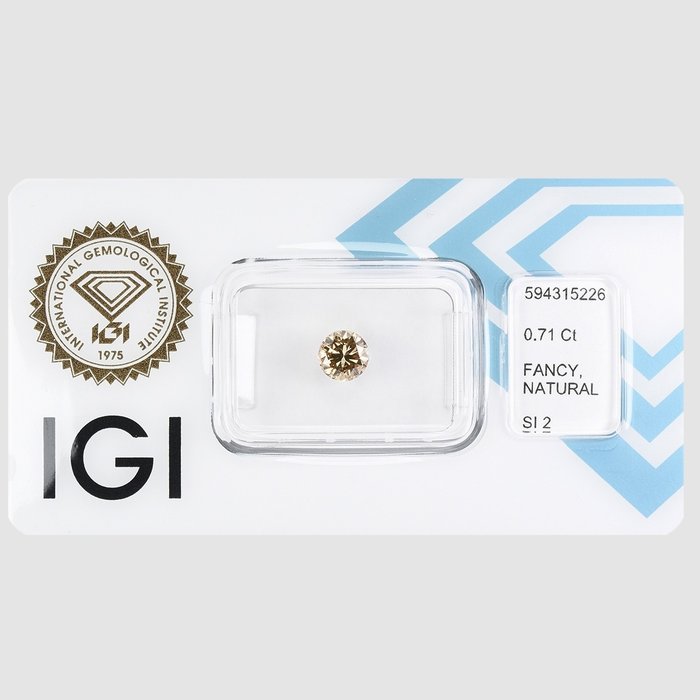 1 pcs Diamant  (Natur)  - 0.71 ct - Rund - SI2 - International Gemological Institute (IGI)