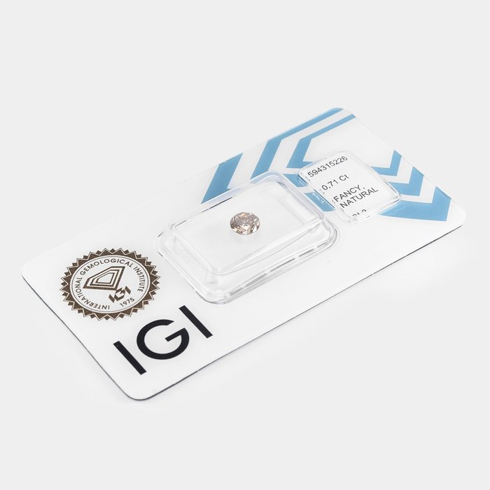 1 pcs Diamant  (Natur)  - 071 ct - Rund - SI2 - International Gemological Institute (IGI)