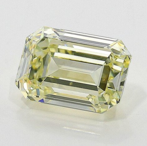 1 pcs Diamant  (Naturfarvet)  - 203 ct - Smaragd - Faint Gul - VVS2 - Gemological Institute of America (GIA) - W-X rækkevidde