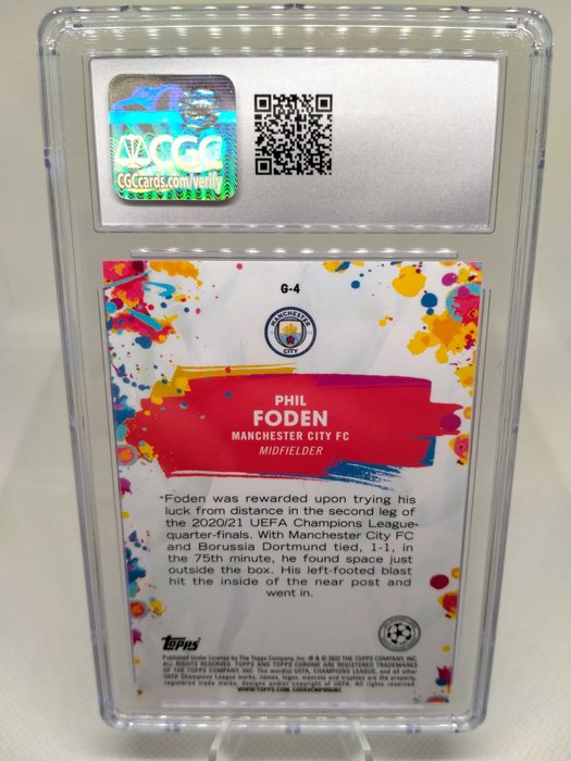 2021/22 - Topps - Chrome UCL - Phil Foden - #G-4 Golazo - 1 Graded card - CGC 10