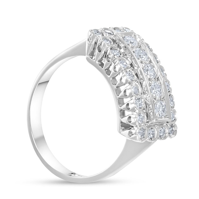 Ring - 18 kraat Hvidguld -  0.64ct. tw. Diamant (Natur)