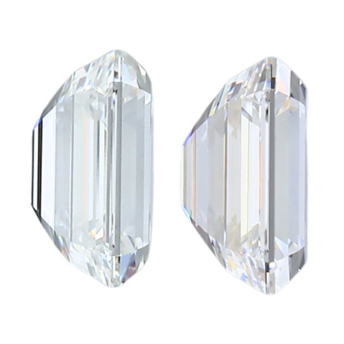 2 pcs Diamant  (Natur)  - 2.01 ct - F - VVS1, VVS2 - Gemological Institute of America (GIA)