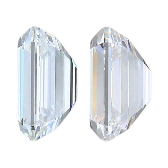 2 pcs Diamant  (Natur)  - 2.01 ct - F - VVS1, VVS2 - Gemological Institute of America (GIA)