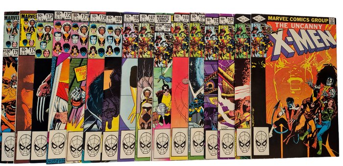 Uncanny X-Men 159, 161 - 175 - Uncanny X-Men - partially signed - 16 Comic - Første udgave - 1982/1983