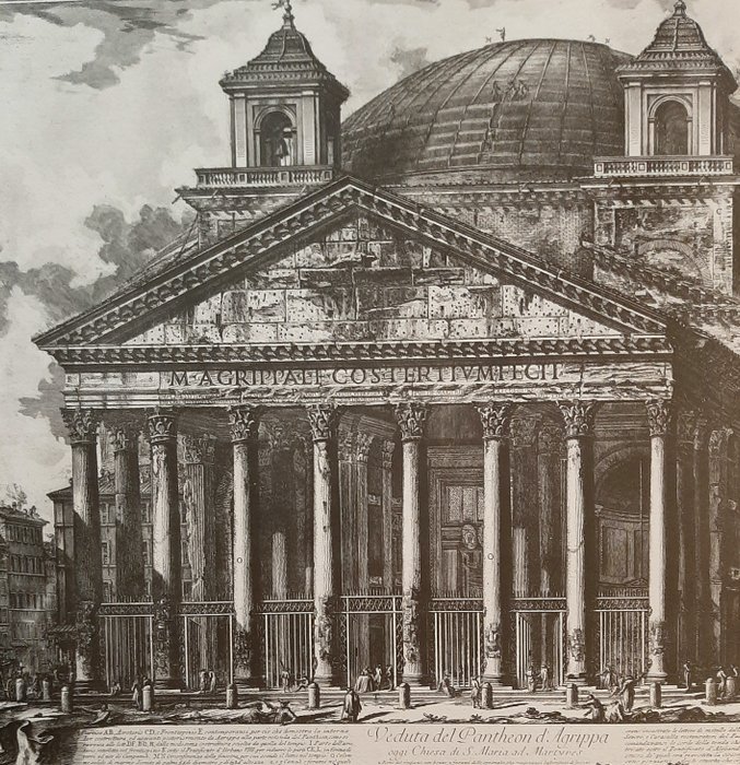 Giovanni Battista Piranesi (1720-1778) , after - Veduta del Pantheon d'Agrippa oggi Chiesa di S. Maria ad Martyres