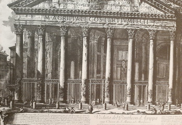 Giovanni Battista Piranesi (1720-1778) , after - Veduta del Pantheon d'Agrippa oggi Chiesa di S. Maria ad Martyres