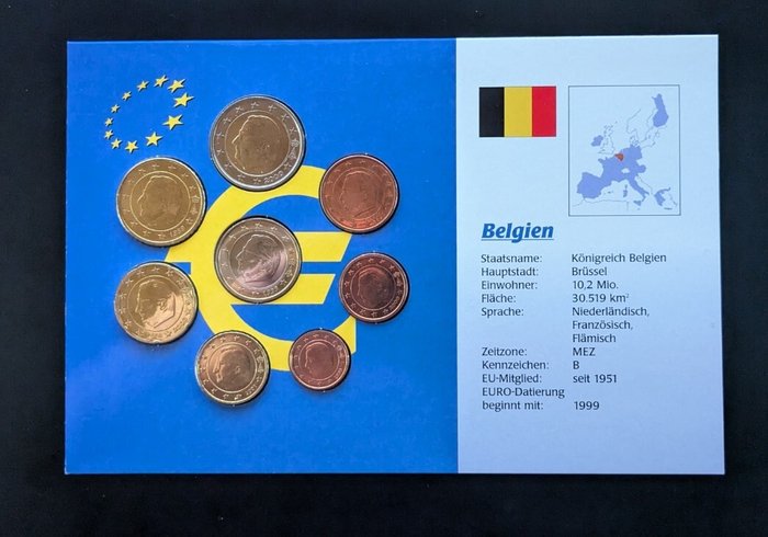 Europa. Series 1 Cent - 2 Euro 1999/2002 (12 series)  (Ingen mindstepris)