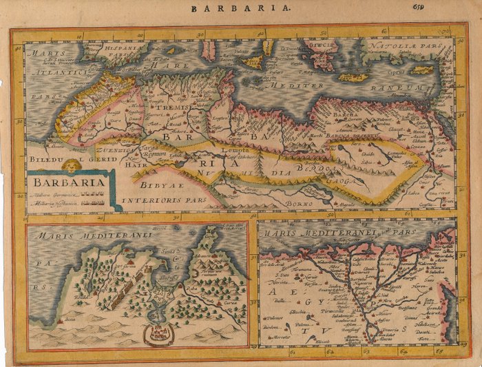 Noord-Afrika - Marokko / Middelhavet / Nilen / Malta; Petrus Kaerius / J.E. Cloppenburgh - Barbaria - 1632